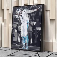 Cam Newton Canvas Art - Panthers Dab Celebration Wall Decor