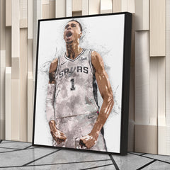 Victor Wembanyama Canvas Art – San Antonio Spurs Wall Decor