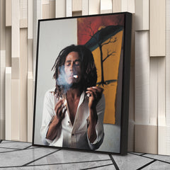 Bob Marley Smoking Canvas – Reggae Wall Art for Home Decor