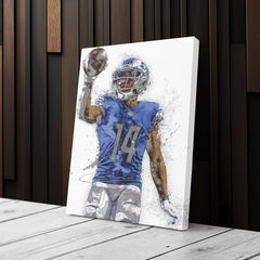 Amon-Ra St. Brown Canvas Art – Detroit Lions Wall Decor
