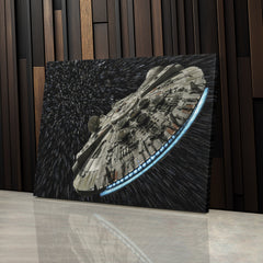 Millennium Falcon Canvas Art - Star Wars Wall Decor Framed Print