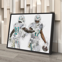 Tyreek Hill & Jaylen Waddle Canvas Art – Miami Dolphins Wall Decor