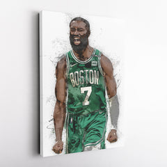 Jaylen Brown Canvas Art – Boston Celtics Wall Decor