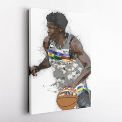 Anthony Edwards Canvas Art – Minnesota Timberwolves Wall Decor