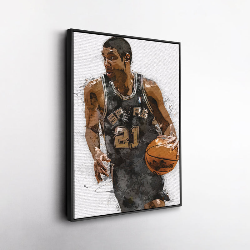 Tim Duncan Canvas Art – San Antonio Spurs Wall Decor