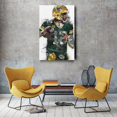 Aaron Rodgers Canvas Art – Green Bay Packers Wall Decor