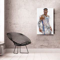 Russell Westbrook Canvas Art – Oklahoma City Thunder Wall Decor