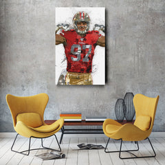 Nick Bosa Canvas Art – San Francisco 49ers Wall Decor