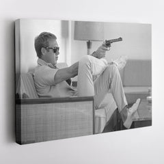 Steve McQueen's Revolver Canvas Art - Classic Movie Wall Decor Print