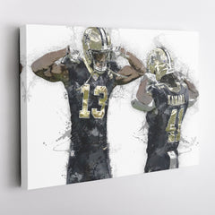 Michael Thomas & Alvin Kamara Canvas Art – New Orleans Saints Wall Decor