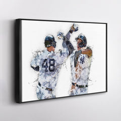 Aaron Judge & Anthony Rizzo Canvas Art – New York Yankees Wall Decor