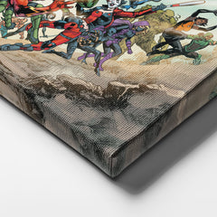 DC Superheroes Canvas Wall Art – Comics Print for Kids Room