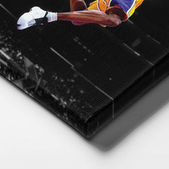 Kobe Bryant Lakers Flying Dunk Canvas Wall Art Decor - NBA Action Art