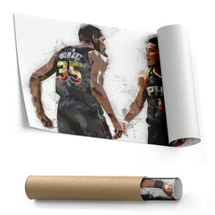 Kevin Durant & Devin Booker Canvas Art – Phoenix Suns Wall Decor